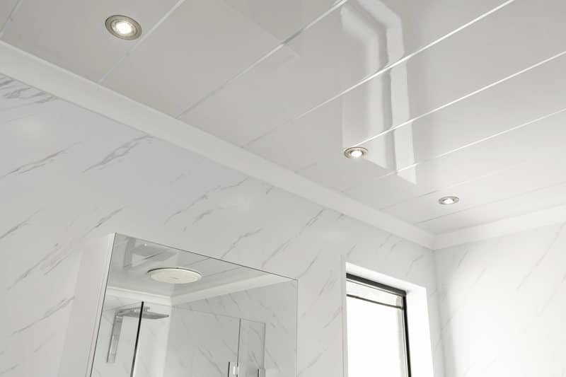 White Gloss Silver 1 Strip 250mm x 2700mm x 8mm PVC Ceiling Panels