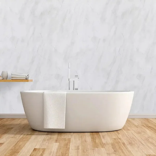 Light Grey Marble 1m x 2.4m x 10mm Wet Wall Panels, 2.4m Long Shower Panels