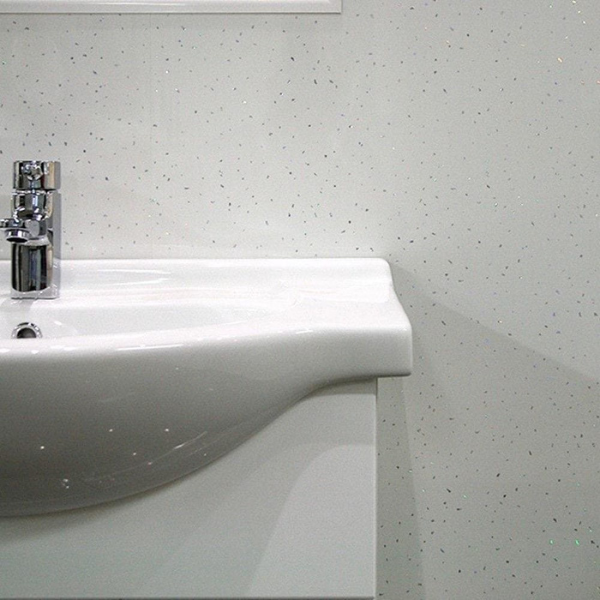 Artic Sparkle 1.2m x 2.4m x 10mm Wet Wall Panels, 2.4m Long Shower Panels