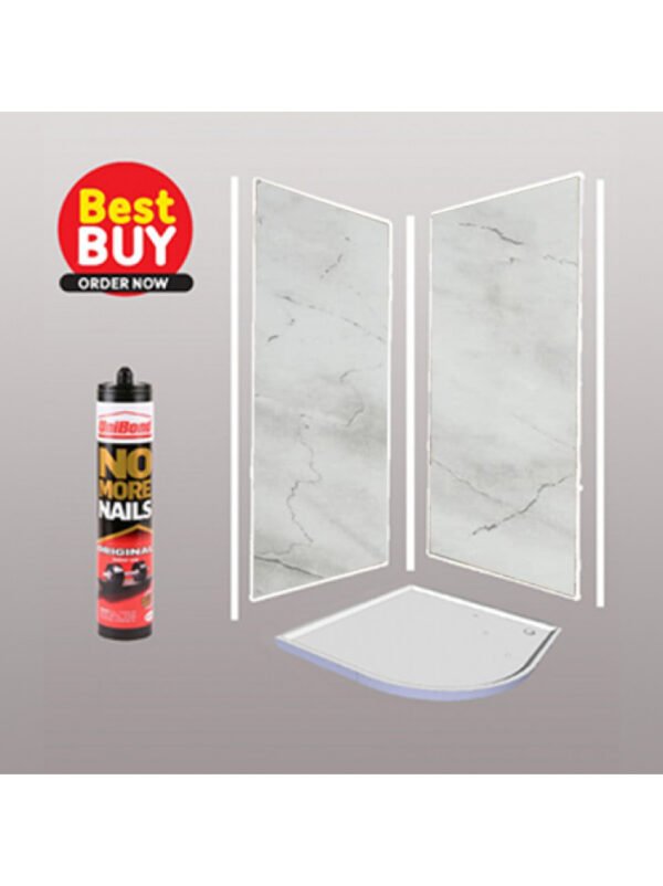 Grey Marble Wet Wall Panel Kit 1m x 2.4m x 10mm