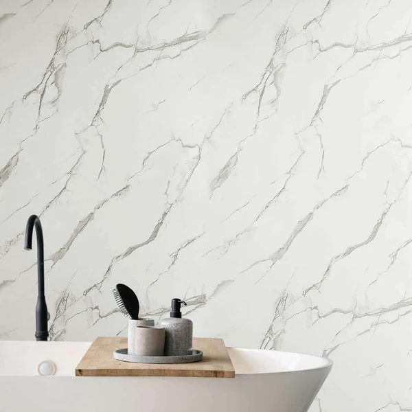 10mm Carrara Marble Matt Shower Wall Panel 1M x 2.4M