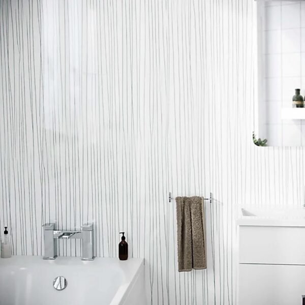 5mm White String Aqua Wall Panel 250MM x 2.7M
