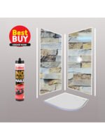 3D Beige Brick Wet Wall Panel Complete Kit