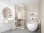 10mm Silver Travertine Gloss 1M x 2.4M Shower Wall Panel - Image 3