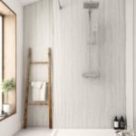 10mm Silver Travertine Gloss 1M x 2.4M Shower Wall Panel
