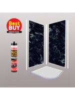 Black Marble Wet Wall Panel Complete Kit