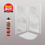 Grey Marble Wet Wall Panel Kit 1m x 2.4m x 10mm