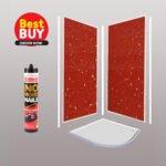 Red Sparkle Wet Wall Panel Complete Kit | 1M x 2.4M x 10mm