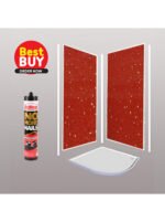 Red Sparkle Wet Wall Panel Complete Kit | 1M x 2.4M x 10mm