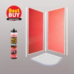 Red Pearl Wet Wall Panel Complete Kit | 1M x 2.4M x 10mm