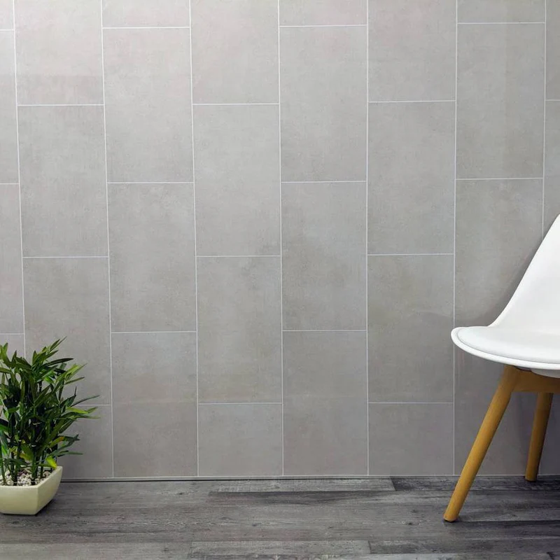 Classic Grey Tile Effect 1 8mm Classic Grey Tile Effect PVC Ceiling Panel 250MM x 2.6M - Image 1