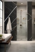 10mm Black Laurent 1M x 2.4M Shower Wall Panel - Image 3